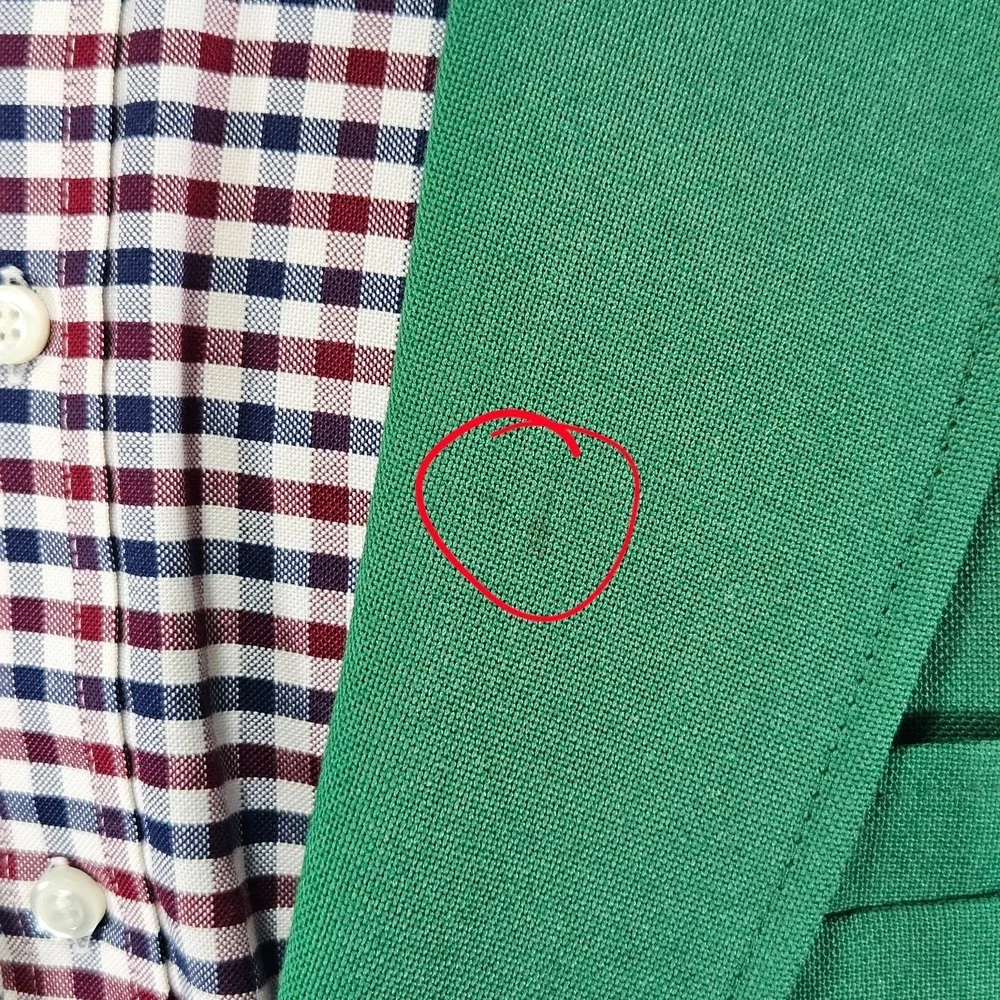 Stafford Men's Sport Coat Blazer Two Button Solid Green Poly Wool Size 46L
